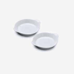 WM Bartleet & Sons Porcelain Round Gratin Dish 15cm, Set of 2
