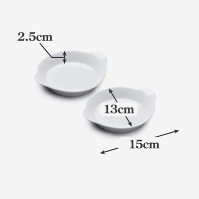 WM Bartleet & Sons Porcelain Round Gratin Dish 15cm, Set of 2