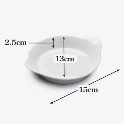WM bartleet & Sons Porcelain Round Gratin Dish, 15cm
