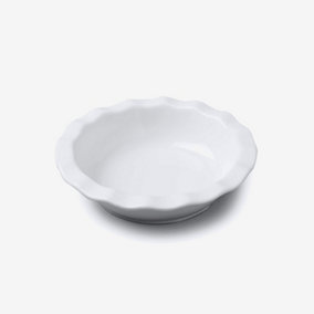 WM Bartleet & Sons Porcelain Round Pie Dish with Crinkle Crust Rim, 16cm