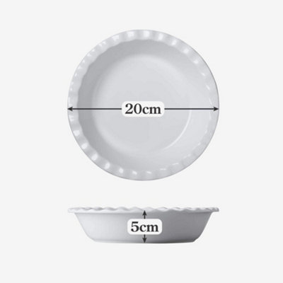WM Bartleet & Sons Porcelain Round Pie Dish with Crinkle Crust Rim