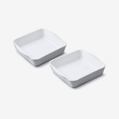 WM Bartleet & Sons Porcelain Square Baker 16cm, Set of 2