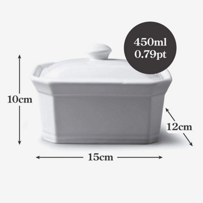 WM Bartleet & Sons Porcelain Terrine Butter Dish with Lid, 15cm