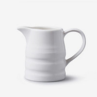 WM Bartleet & Sons Porcelain Traditional Churn Jug 0.5 Pint, White