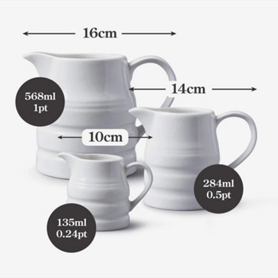 WM Bartleet & Sons Porcelain Traditional Churn Jug Set of 3
