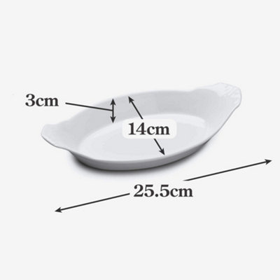 WM Bartleet & Sons Porcelain Traditional Gratin Dish, 25.5cm