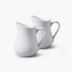 WM Bartleet & Sons Porcelain Traditional Milk Jugs, 80ml Set of 2