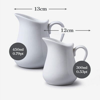 WM Bartleet & Sons Porcelain Traditional Milk Jugs, Set of 2