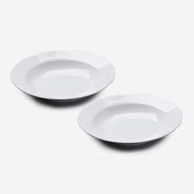WM Bartleet & Sons Porcelain Wide Rim Pasta/Soup Bowl Set of 2
