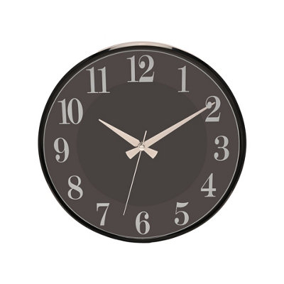 Wm Widdop Black Dial Slim Line Wall Clock 31cm