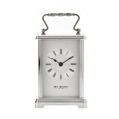 Wm Widdop Silver colour Carriage Clock