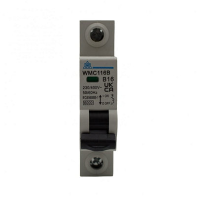 WMC116B 16A Type B Miniature Circuit Breaker (MCB)
