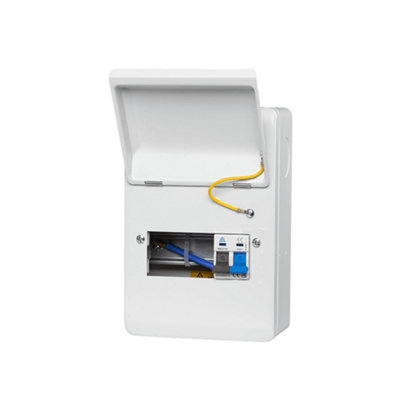 WME06/MS100 6 Way Metal Consumer Unit with 100A Main Switch - 4 Usable Ways