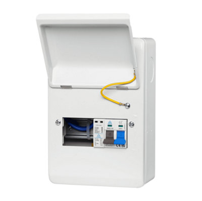 WME06/SP 6 Way Metal Consumer Unit with 100A Main Switch and Surge Protection Device (SPD) - 3 Usable Ways