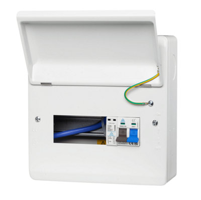 WME08/SP 8 Way Metal Consumer Unit with 100A Main Switch and Surge Protection Device (SPD) - 5 Usable Ways