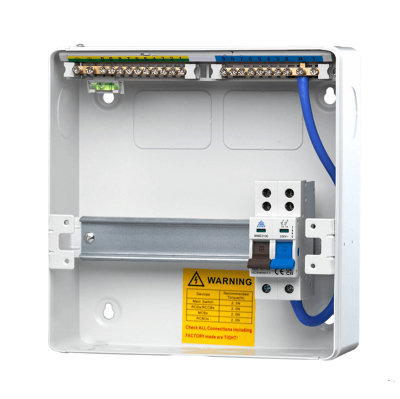 WME10/MS100 10 Way Metal Consumer Unit with 100A Main Switch - 8 Usable Ways