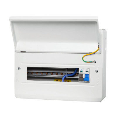 WME12/MS100 12 Way Metal Consumer Unit with 100A Main Switch - 10 Usable Ways