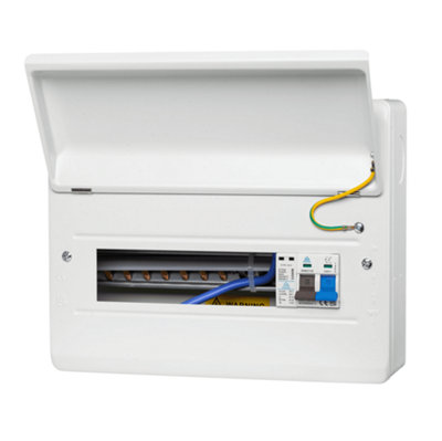 WME12/SP 12 Way Metal Consumer Unit with 100A Main Switch and Surge Protection Device (SPD) - 9 Usable Ways