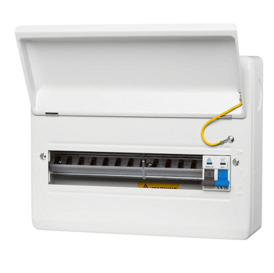 WME14/MS100 14 Way Metal Consumer Unit with 100A Main Switch - 12 Usable Ways