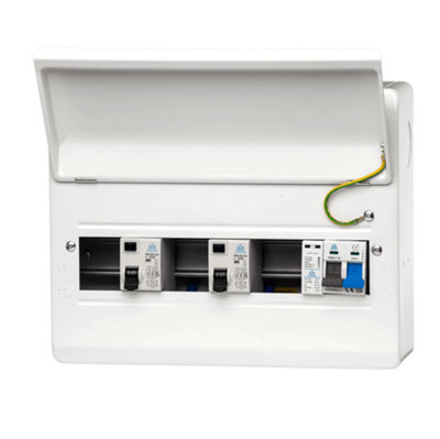 WME1463TR 14 Module Metal Consumer Unit with 100A Main Switch, 2x 63A RCD - 8 Usable Ways