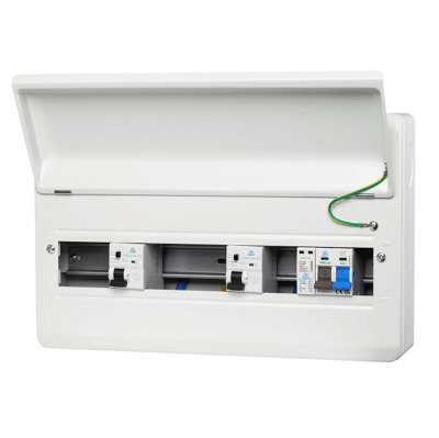 WME18100TR/SP 18 Module Metal Consumer Unit with 100A Main Switch, 2x 100A RCD and Surge Protection Device (SPD) - 12 Usable Ways