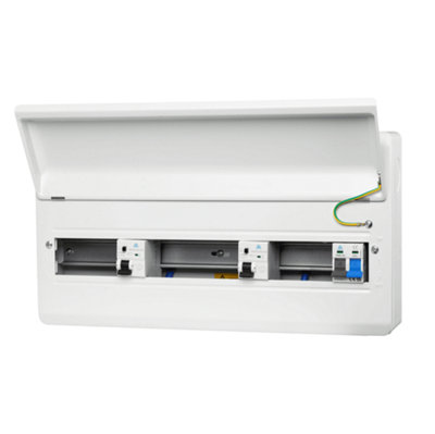 WME22100TR 22 Module Metal Consumer Unit with 100A Main Switch, 2x 100A RCD - 16 Usable Ways
