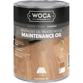 WOCA Maintenance Oil for Oiled Wood Floors - White 1 Litre