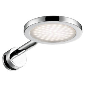 Wofi Spa Suri Chrome LED Wall Light A Stylish Bathroom Light That Can Be Clamped To A Mirror IP44 Rated