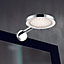 Wofi Spa Suri Chrome LED Wall Light A Stylish Bathroom Light That Can Be Clamped To A Mirror IP44 Rated