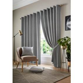 Wold Ring Top Curtains 117cm x 137cm Latte