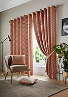 Wold Ring Top Curtains 117cm x 183cm Orange