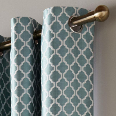 Wold Ring Top Curtains 117cm x 229cm Teal