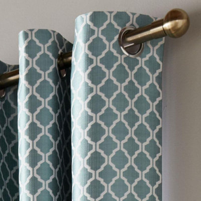 Wold Ring Top Curtains 229cm x 274cm Teal