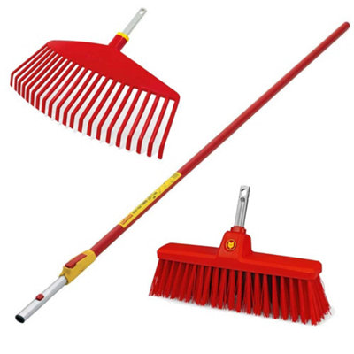 Wolf Garten Telescopic Handle ZMV4 Garden Multi Change & TB350M Broom & Rake