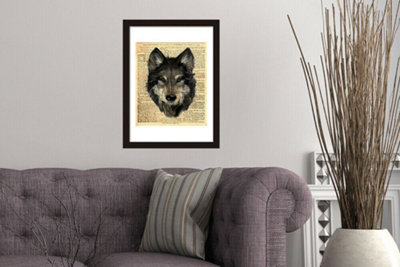 Wolf Newspaper Canvas Room Decor Gifts for Girls Peel and Stick | DIY ...