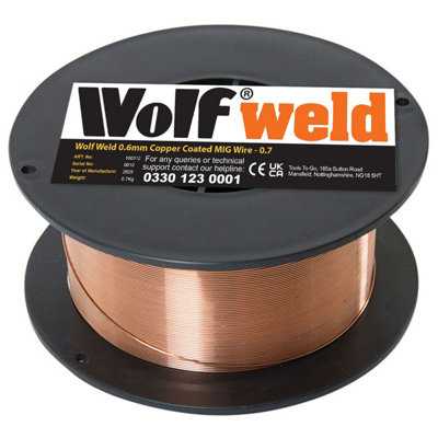 Wolf Weld Welding Wire, MIG 0.6mm Copper Coated, 0.7kg Spool