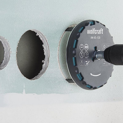 wolfcraft Adjustable Hole Saw, 45-130 mm - For sawing various diameters during refurbishment and interior works