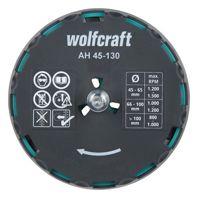 wolfcraft Adjustable Hole Saw, 45-130 mm - For sawing various diameters during refurbishment and interior works