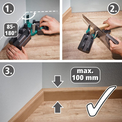 Wolfcraft Bevel and Mitre box 2-in-1 product for Precise Baseboards, 100mm