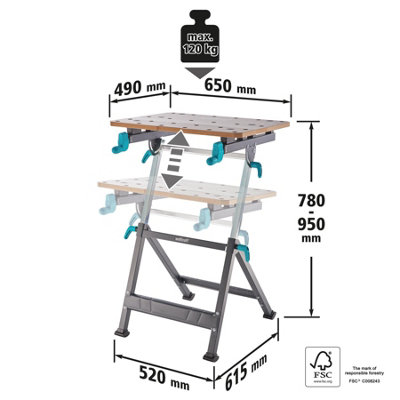 Masterforce adjustable deals clamping work table