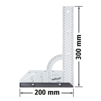 Wolfcraft Universal Angle & Try Square for Measuring, DraWing & Cutting, 300mm