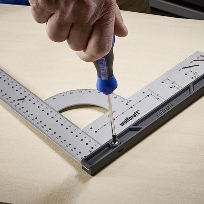 Wolfcraft Universal Angle & Try Square I 5206506 I For Measuring, Marking, Drawing And Guided Cutting I Scale In Inches - 6