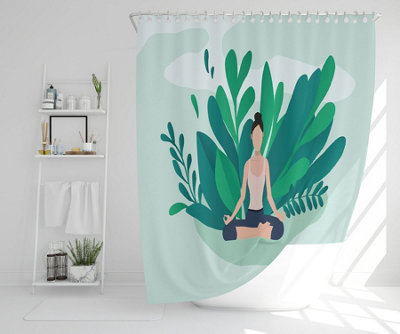 Woman Meditating (Shower Curtain) / Default Title Price Comparisons | Compare The Build