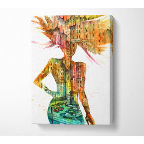 Woman Of The City Canvas Print Wall Art - Medium 20 x 32 Inches