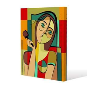 woman with chocolate in hand (Canvas Print) / 61 x 91 x 4cm