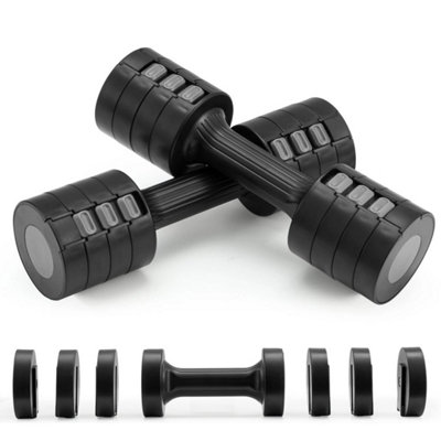 Women Adjustable Dumbbells Set 4 in 1 Pair 1-2.5kg Black