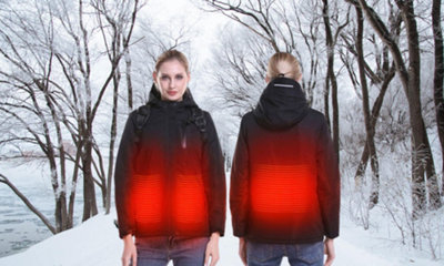 Women Waterproof Windproof USB Heating Jackets BLACK S