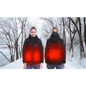 Women Waterproof Windproof USB Heating Jackets BLACK S
