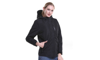 Women Waterproof Windproof USB Heating Jackets BLACK S - 3