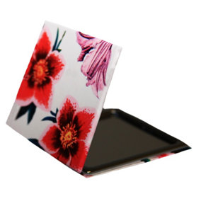Womens/Ladies Floral Compact Mirror Beige (One Size)